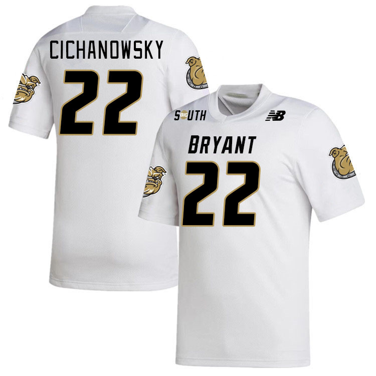 Men-Youth #22 Kyle Cichanowsky Bryant Bulldogs 2023 College Football Jerseys Stitched-White